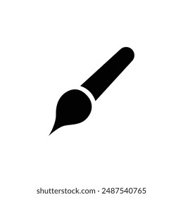 paintbrush icon, slanted down paintbrush computer mouse cursor, click paintbrush pointer black and white style