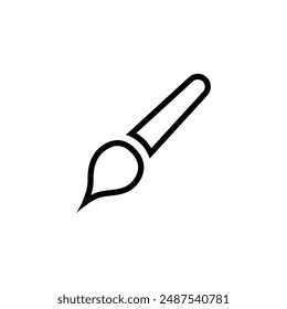 paintbrush icon, slanted down paintbrush computer mouse cursor, click paintbrush pointer outline style