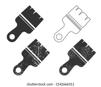 Paintbrush icon symbol shape. Paint logo sign silhouette. Vector illustration image. Isolated on white background.