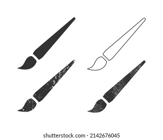 Paintbrush icon symbol shape. Paint logo sign silhouette. Vector illustration image. Isolated on white background.