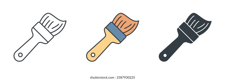 Paintbrush icon symbol vector illustration isolated on white background