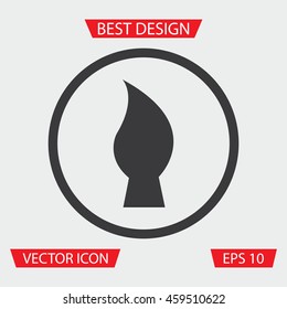 Paintbrush Icon - Vector illustration of paintbrush icon in circle, on gray background.. Brush Icon. 