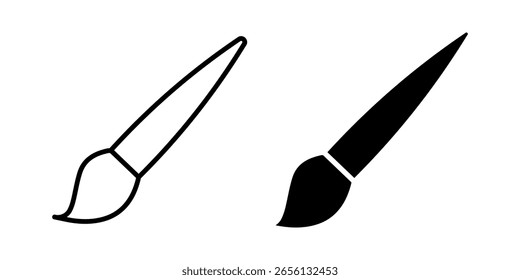  Icono de pincel sobre fondo blanco