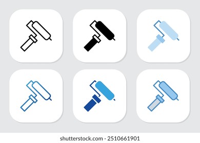 ícones do pincel com vários estilos de design