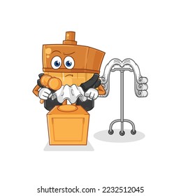 the paintbrush judge holds gavel. character vector