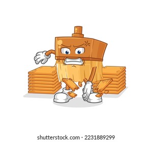 the paintbrush karate mascot. cartoon vector