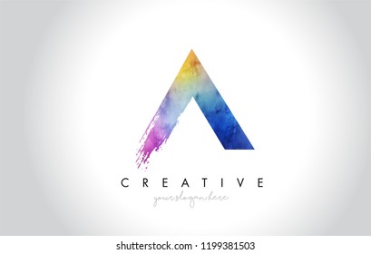 A Paintbrush Letter Design with Watercolor Brush Stroke and Modern Vibrant Colors Vector.