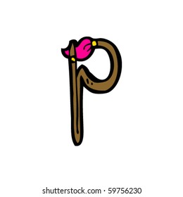 paintbrush letter p cartoon