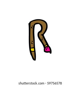 paintbrush letter R cartoon