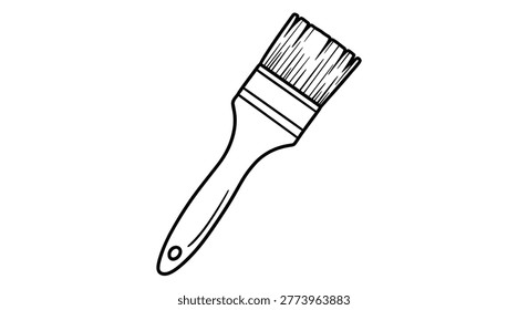 Paintbrush Line Drawing On White Background high quality