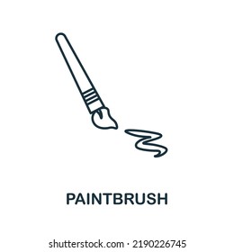Paintbrush line icon. Monochrome simple Paintbrush outline icon for templates, web design and infographics