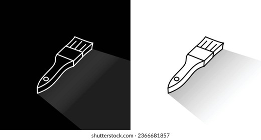 Paintbrush line icon, outline vector sign, linear style pictogram isolated on white and black