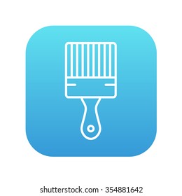 Paintbrush line icon for web, mobile and infographics. Vector white icon on the blue gradient square with rounded corners isolated on white background.
