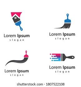 Paintbrush logo  vector icon illustration design