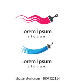 Paintbrush logo  vector icon illustration design