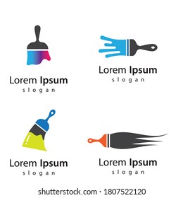 Paintbrush logo  vector icon illustration design