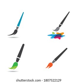 Paintbrush logo  vector icon illustration design
