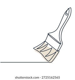 Paintbrush one line drawing. Paintbrush  single line illustration. Paintbrush minimalist line art. Paintbrush vector art