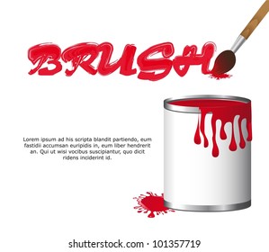 paintbrush with paint bottle with space for copy. vector illustration