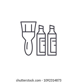 Paintbrush & paint linear icon concept. Paintbrush & paint line vector sign, symbol, illustration.