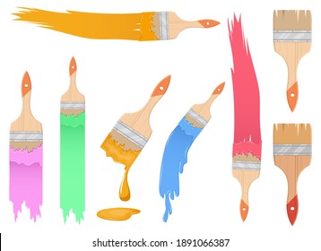 Paintbrush With Paint On It Vector Design Illustration Isolated On White Background