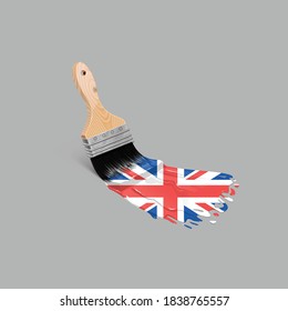 Paintbrush painting united-kingdom flag - stock vector