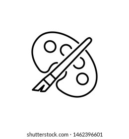 paintbrush and palette icon, illustration template