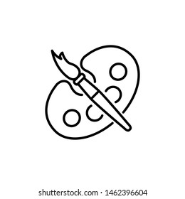 paintbrush and palette icon, illustration template