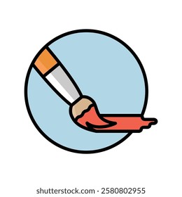 paintbrush and palette icon vector design template elegant style