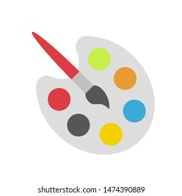 Paintbrush and Palette vector, Back to school flat design icon
