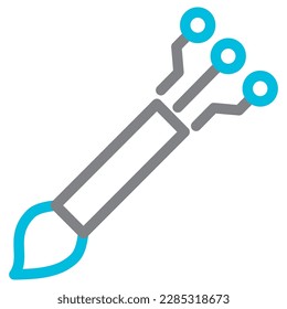 Paintbrush plus AI line icon