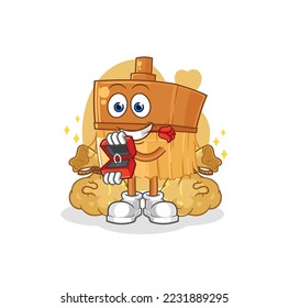 the paintbrush propose with ring. cartoon mascot vector