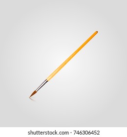 Paintbrush in a realistic style isolated on white background. 3d. Stock - Vector illustration for your design and business