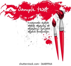 Paintbrush and red grange element