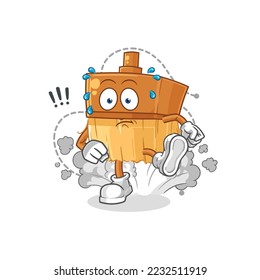 the paintbrush running illustration. character vector