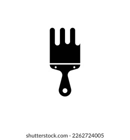 icono del logotipo del vector de silueta de pincel. Estilo de ilustración simple, excelente para siluetas, negocios, colorantes, pintura, etc.