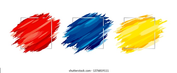 Paintbrush with silver frame on white background vector illustration