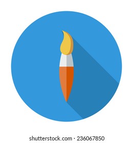 Paintbrush. Single flat color icon. Vector illustration.