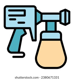 Paintbrush sprayer icon outline vector. Paint gun. Painter auto body color flat