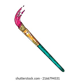 vector dibujado a mano en papel de pincel. paleta de pintura, pintor acuarela, boceto grueso de pincel fino de papelería. ilustración de color aislado