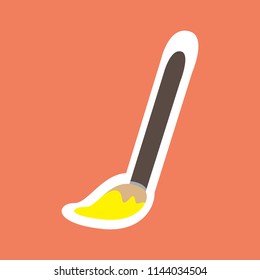 Paintbrush sticker illustration