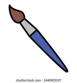 paintbrush supply school on white background vector illustration