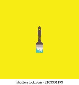 Pincel. Esta ilustración vectorial con temática de construcción puede utilizarse para iconos, logos, stickers, parches, etiquetas, signos, insignias, certificados o decoraciones de capas.