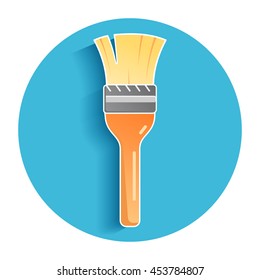 Paintbrush tool. Flat style icon. Vector design