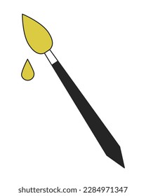Paintbrush tool linear flat duo color vector object. Drawing. Editable duotone icon. Full sized element on white. Simple lineart cartoon style spot illustration for web graphic design and animation