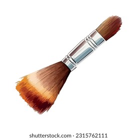 Paintbrush tool on white backdrop icon isolated