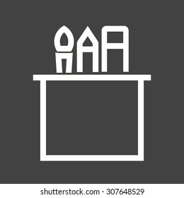 Paintbrush, tools, brushes icon vector image.Can also be used for art and designing. Suitable for mobile apps, web apps and print media.