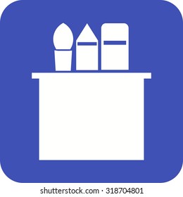 Paintbrush, tools, brushes icon vector image.Can also be used for art and designing. Suitable for mobile apps, web apps and print media.