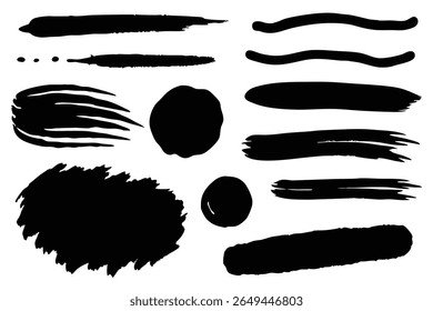 Paintbrush vector collection. Grunge elements, Brush stroke, ink paint brush, grunge lines.