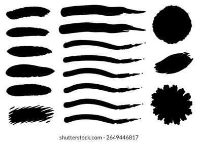 Paintbrush vector collectie. Grunge-elementen, penseelstreek, inktverfborstel, grunge-lijnen.